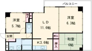 サザンヒルズ学園前5番館の間取り画像
