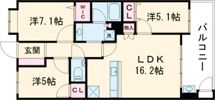 サンリヤン春日原ヴェールの間取り画像