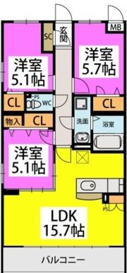 ハッピネス若葉台Ⅱの間取り画像