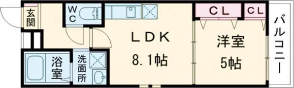 フジパレス北野田Ⅵ番館の間取り画像