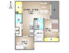 REGALEST Ray 仮称）REGALEST 北方3の間取り画像