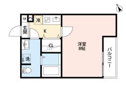 CRASTINE西堀8丁目B(クラスティーネニシボリハッチョウメビー)の間取り画像