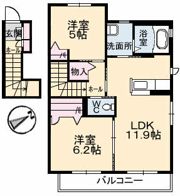コモド新広 Bの間取り画像