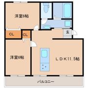 高洲マンションの間取り画像
