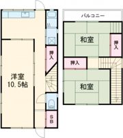 野口町二屋戸建の間取り画像