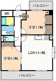 ベイシティ桔梗Vの間取り画像
