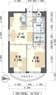 K－1二日町の間取り画像