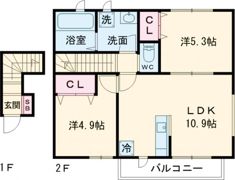 キアロスクーロ曽根の間取り画像
