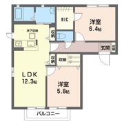 パインハイツ嵐山Bの間取り画像