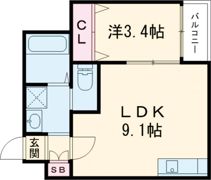 H-maison衣摺Ⅲの間取り画像