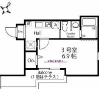 ハーミットクラブハウスFE鶴見の間取り画像