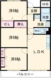 セーヌ東岸和田の間取り画像