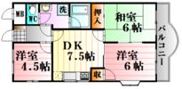 スカイハイツBの間取り画像