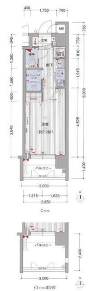 プレサンス京都四条烏丸クロスの間取り画像