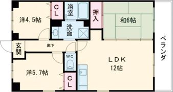 ハピネス北条の間取り画像