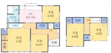 掛川市本所戸建の間取り画像