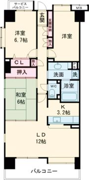 プリンスハイツ春日井南の間取り画像