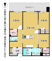 ザ・サンパーク小倉駅タワーレジデンスの間取り画像