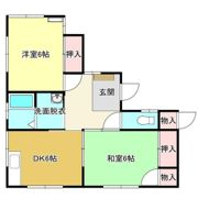 H様貸家 2DKの間取り画像