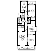 グランドハイツ原 B棟の間取り画像