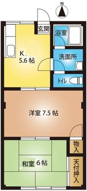 朝日コーポ和田の間取り画像