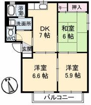 バリュージュヤシマC棟の間取り画像
