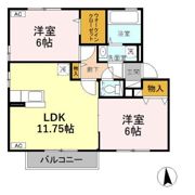 ロイヤル川木谷 Dの間取り画像