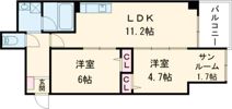 OAK西新の間取り画像