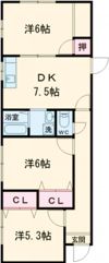 吉山貸家 3DK【米軍向け】の間取り画像