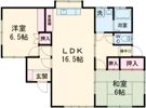 門前3丁目貸家 2LDKの間取り画像
