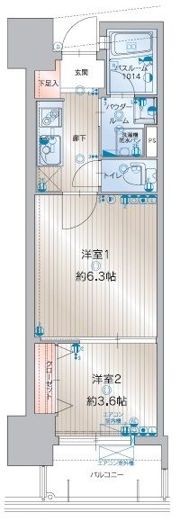 アクタス博多駅東Ⅱスクエアの間取り画像