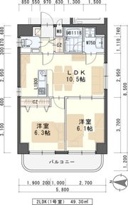 K－1二日町の間取り画像