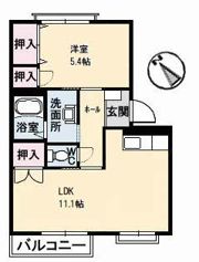 フレグランス長束 B棟の間取り画像