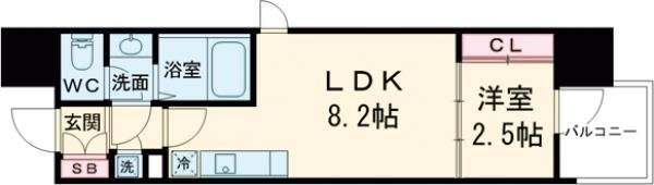 セレニテ神戸駅前アリエの間取り画像