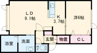 ボヌール錦町B・C棟の間取り画像