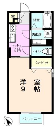 スプリングヒルズAの間取り画像