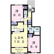 サンリッツ ヒキノAの間取り画像