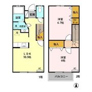 メゾネット南雲 A/Bの間取り画像
