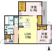 D-crinum川島田の間取り画像