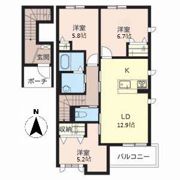 ヴィラーチェ今宿Aの間取り画像