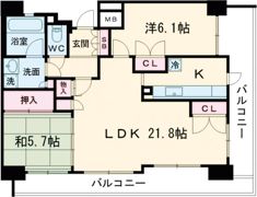 ハーティネストアロード中山手の間取り画像