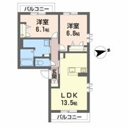 シャーメゾン岩出清水の間取り画像