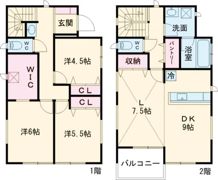 厚木市下荻野貸家の間取り画像