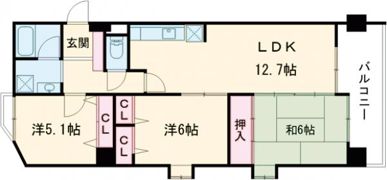 グランディール三和の間取り画像