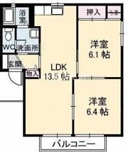 ディアス宇部坂 E棟の間取り画像