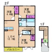 サン・ラフィーエ上小阪 B棟の間取り画像