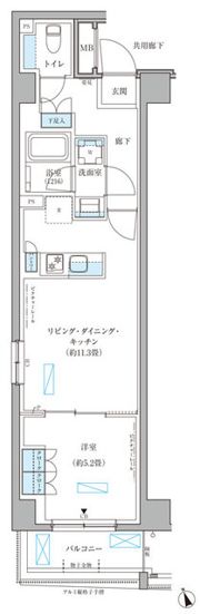 パークアクシス文京本郷の間取り画像