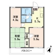 エーデルハイムハマノ Bの間取り画像