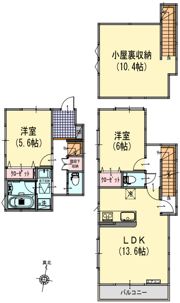 成城7丁目テラスハウスの間取り画像