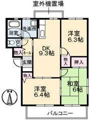 ヴィラージュ帆立 C棟の間取り画像
